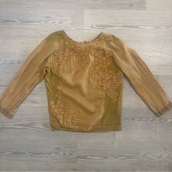 Vanessa Bruno women’s yellow size 1 small shirt floral long sleeve top blouse - Picture 9 of 9